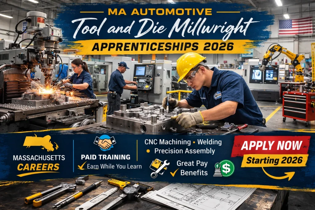 MA Automotive Tool and Die Millwright Apprenticeships 2026