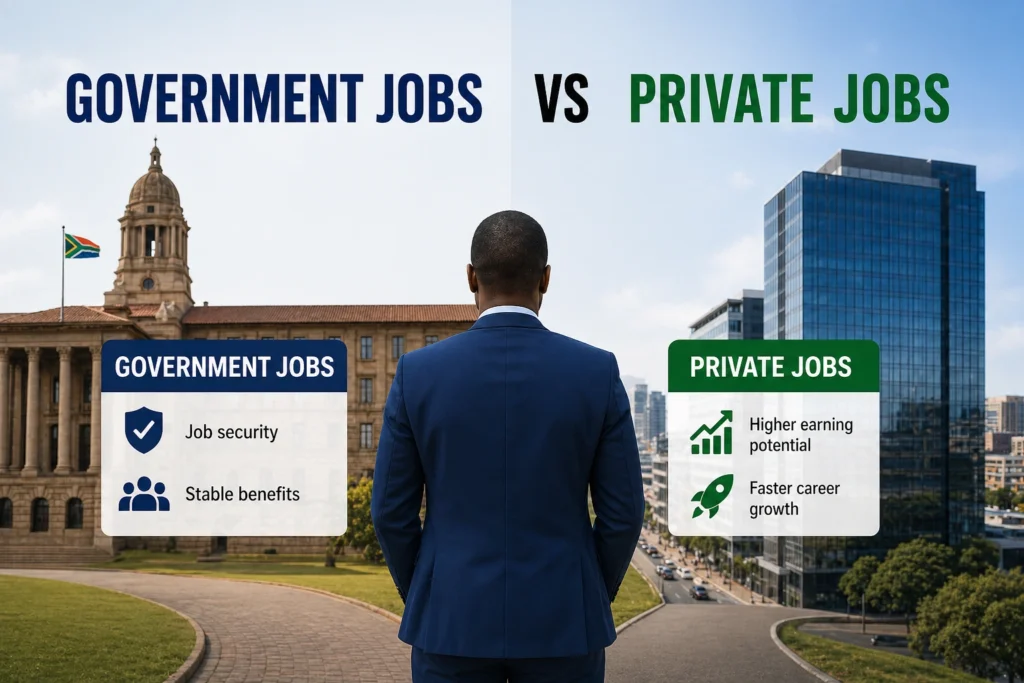 Government Jobs vs Private Jobs in South Africa