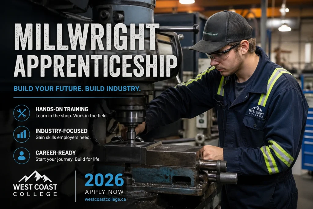 Millwright Apprenticeship – West Coast College 2026