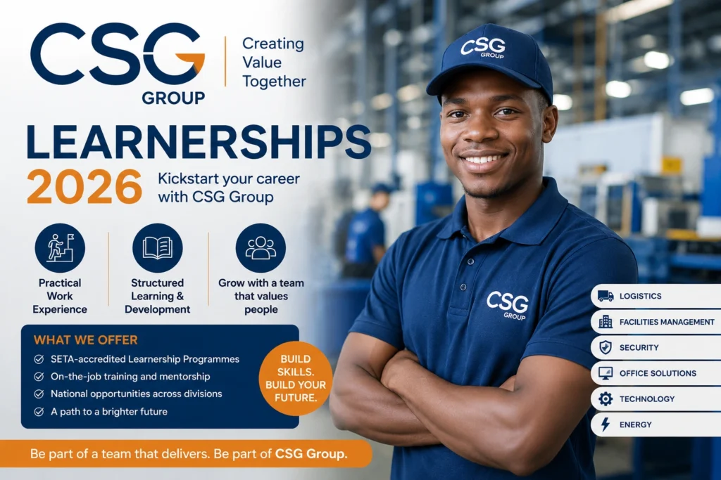 CSG Group Learnerships 2026 CSG Group Learnerships 2026